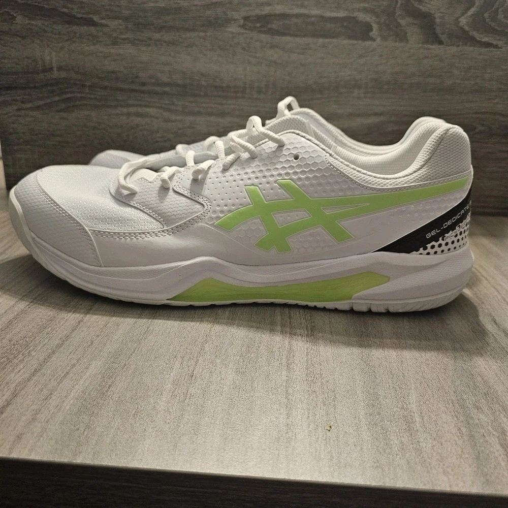 Asics Gel-Dedicate 8 White‎ Green Pickleball Tennis Shoes 1041A409 Men Sizes